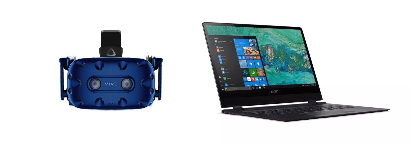 HTC Vive Pro a Acer Swift 7