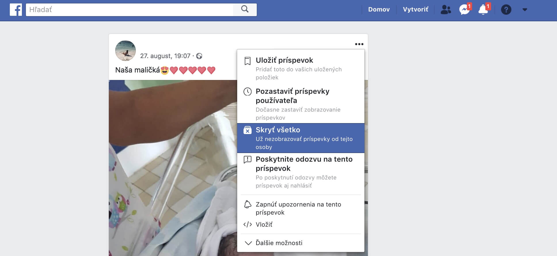 Status na Facebooku