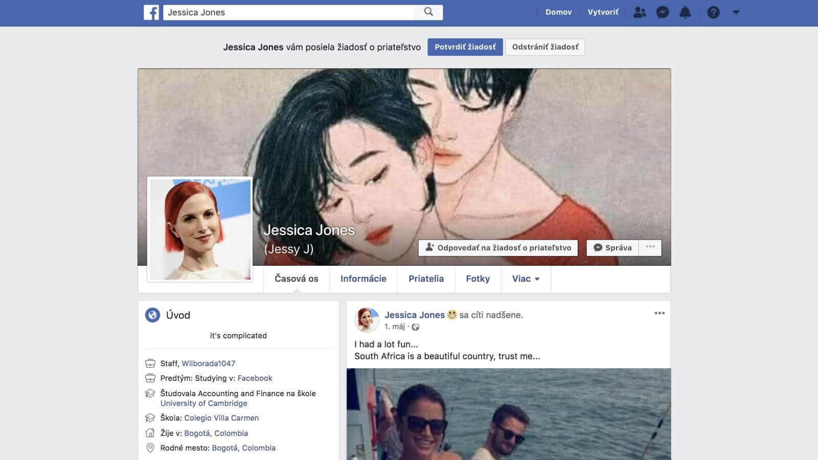 Falošný profil na Facebooku