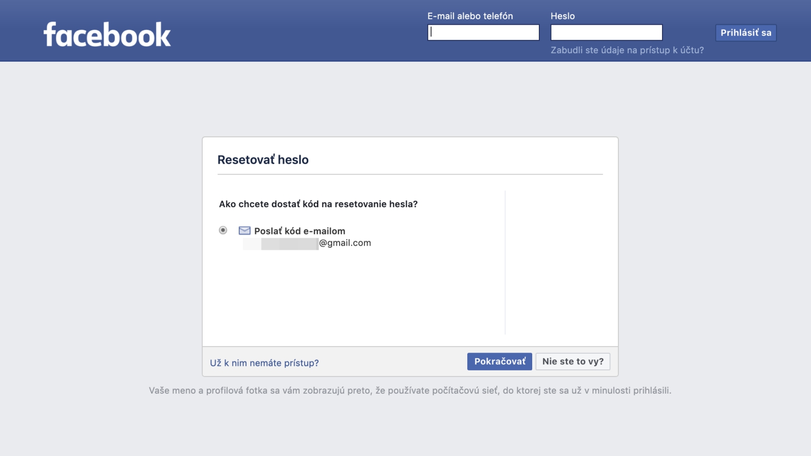 Heslo na Facebook
