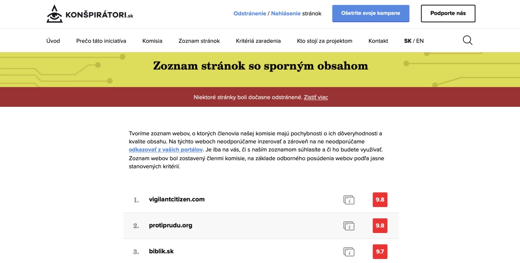 Konšpiraćné weby